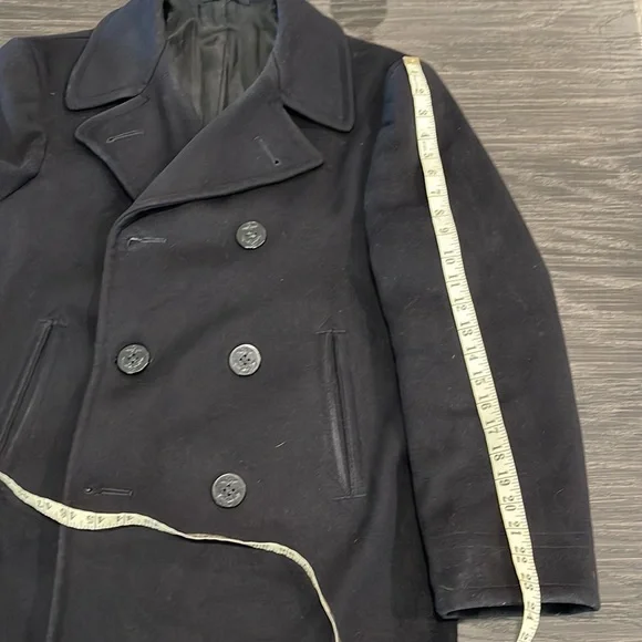 VINTAGE U.S. NAVY 100% WOOL CORDUROY INSIDE POCKETS PEACOT TAGGED SIZE 38 - Picture 10 of 13